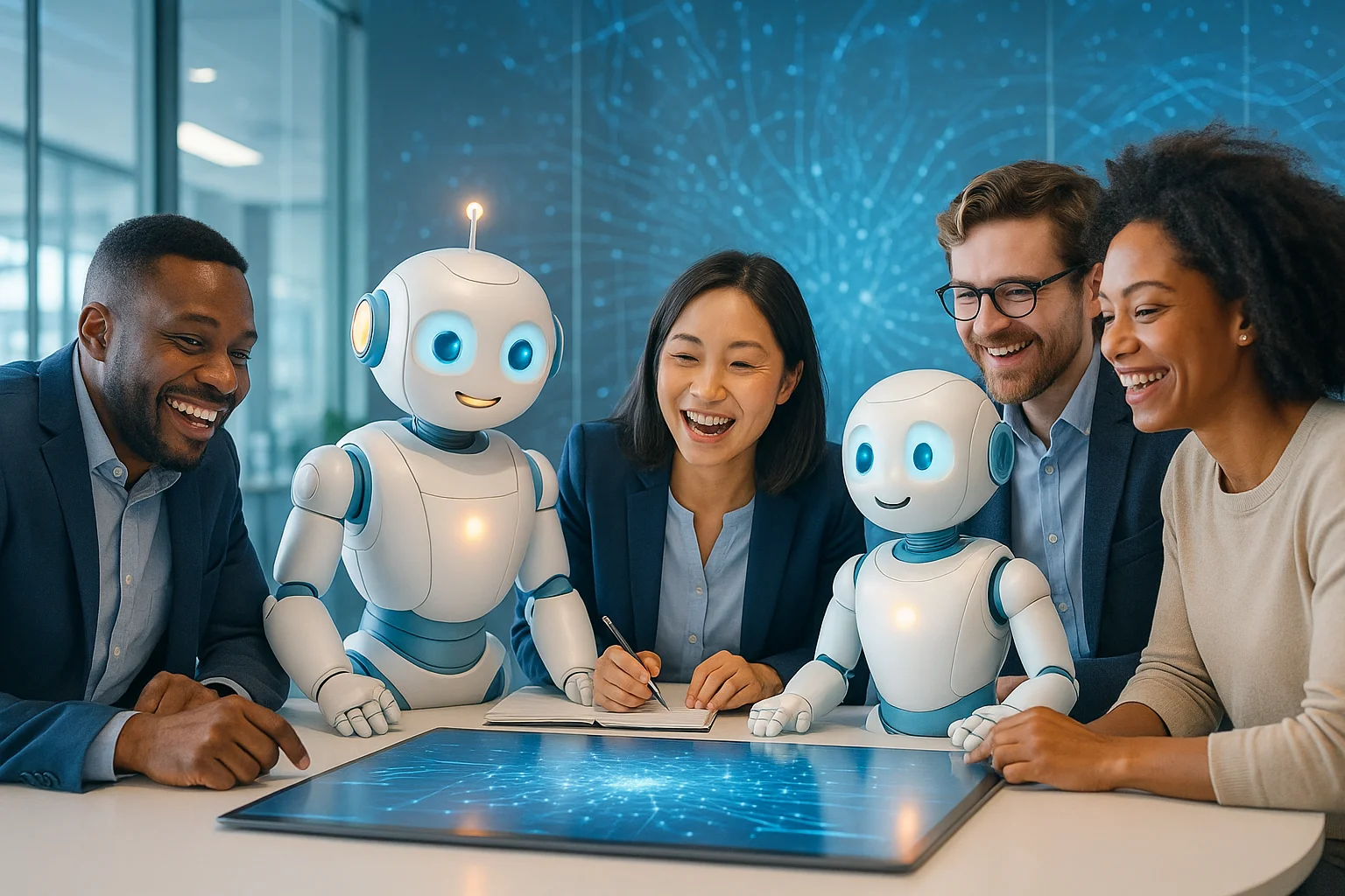 Human and AI collaboration illustration