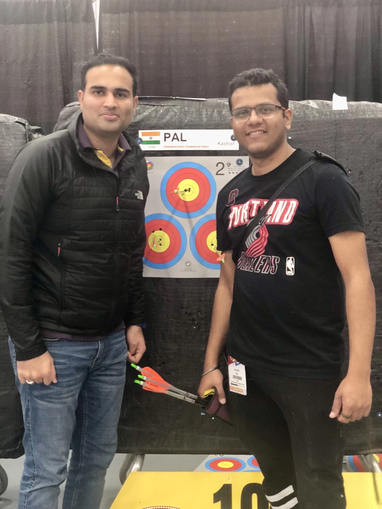 At an archery competition together in Las Vegas